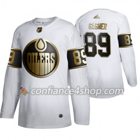 Adidas Maillot de Hockey Edmonton Oilers Sam Gagner 89 Adidas 2019-20 Golden Edition Blanc Authentic - Homme